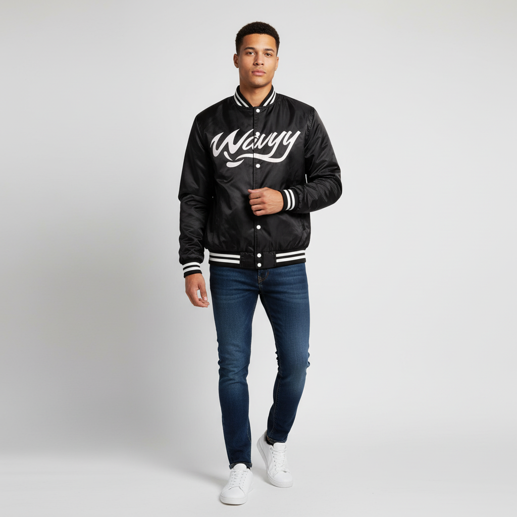 Wavyy Graphic Snap-Button Jacket